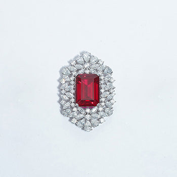 LAB GROWN EMERALD/RUBY/SAPPHIRE GEMSTONE WITH MOISSANITE PENDANT NECKLACE IN 14K GOLD