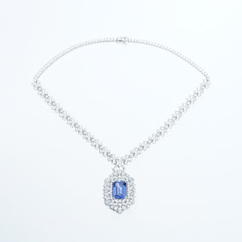 LAB GROWN EMERALD/RUBY/SAPPHIRE GEMSTONE WITH MOISSANITE PENDANT NECKLACE IN 14K GOLD