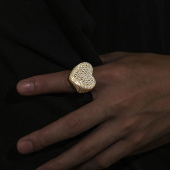 EMERALD CUT MOISSANITE DIAMOND HEART RING IN STERLING SILVER - IVORY & EBONY