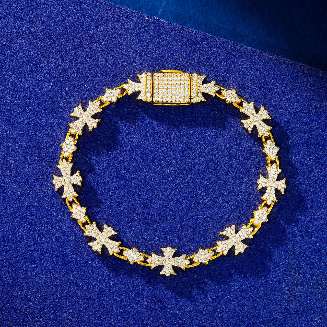 ETERNAL CROSS MOISSANITE BRACELET IN STERLING SILVER