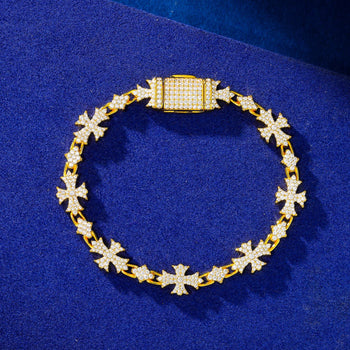 ETERNAL CROSS MOISSANITE BRACELET IN STERLING SILVER