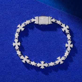 ETERNAL CROSS MOISSANITE BRACELET IN STERLING SILVER