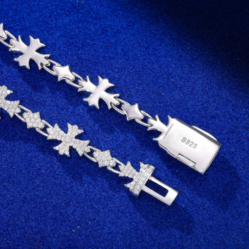 ETERNAL CROSS MOISSANITE BRACELET IN STERLING SILVER