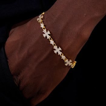 ETERNAL CROSS MOISSANITE BRACELET IN STERLING SILVER