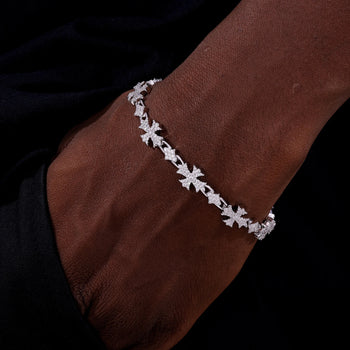 ETERNAL CROSS MOISSANITE BRACELET IN STERLING SILVER