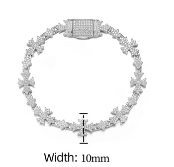 ETERNAL CROSS MOISSANITE BRACELET IN STERLING SILVER
