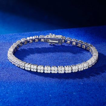 ETERNAL DOUBLE LAYERED MOISSANITE TENNIS BRACELET IN STERLING SILVER
