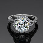 ETERNITY 3CT 9MM MOISSANITE RING ENGAGEMENT RING IN STERLING SILVER