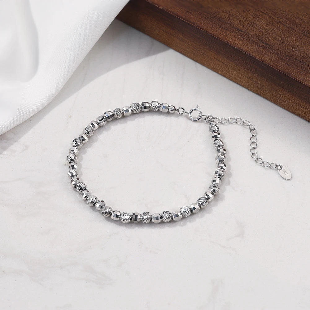 FACET BEAD BRACELET IN STERLING SILVER
