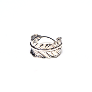 Bague plume en argent massif