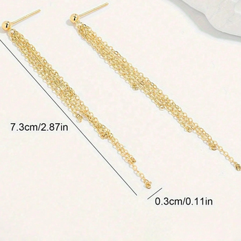 FINE CHAIN DROP EARRINGS IN STERLING SILVER