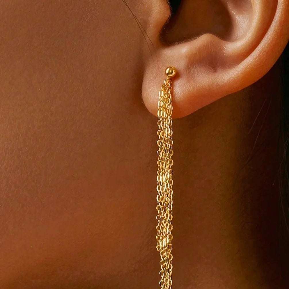 FINE CHAIN DROP EARRINGS IN STERLING SILVER