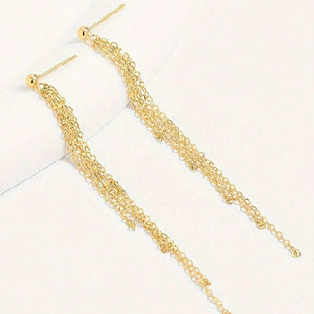FINE CHAIN DROP EARRINGS IN STERLING SILVER