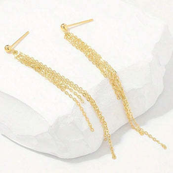 FINE CHAIN DROP EARRINGS IN STERLING SILVER