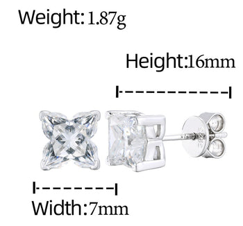 Boucles d'oreilles puces florales en moissanite et argent sterling 