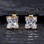 MOISSANITE FLORAL STUD EARRINGS IN STERLING SILVER