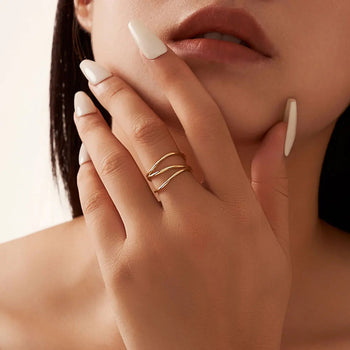 FLOWLINE WRAP OPEN RING IN STERLING SILVER