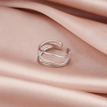 FLOWLINE WRAP OPEN RING IN STERLING SILVER