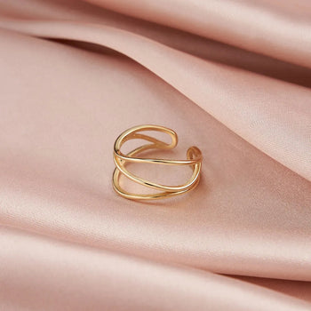 FLOWLINE WRAP OPEN RING IN STERLING SILVER