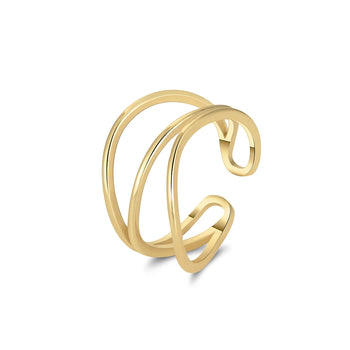 FLOWLINE WRAP OPEN RING IN STERLING SILVER