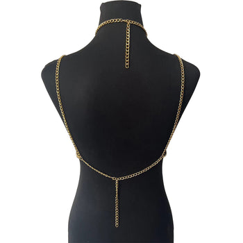 GEOMETRIC RING BODY CHAIN BRALETTE