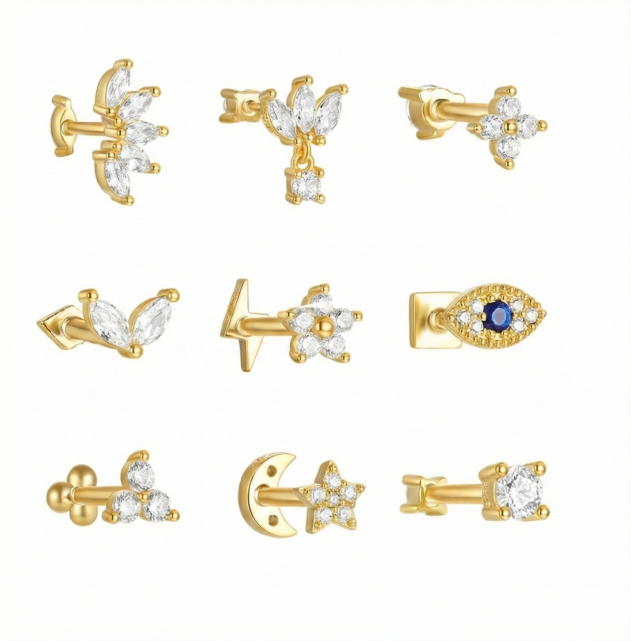 DANGLE CARTILAGE PIERCING IN STERLING SILVER