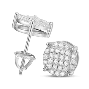 Runde Ohrstecker aus Sterlingsilber mit Moissanit