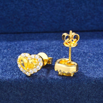 MOISSANITE DIAMOND WATER DROP HEART EARRINGS IN STERLING SILVER