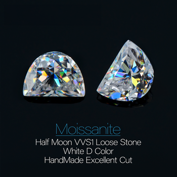 DIAMANT EN MOISSANITE TAILLÉE EN DEMI-LUNE