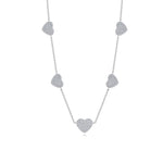 HEART MOISSANITE CHAIN NECKLACE IN STERLING SILVER