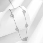 HEART MOISSANITE CHAIN NECKLACE IN STERLING SILVER