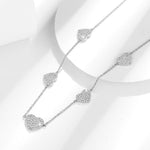 HEART MOISSANITE CHAIN NECKLACE IN STERLING SILVER