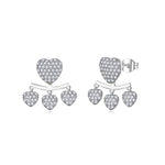 HEART MOISSANITE DANGLE DROP EARRINGS IN STERLING SILVER