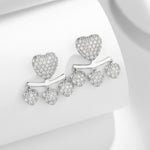 HEART MOISSANITE DANGLE DROP EARRINGS IN STERLING SILVER