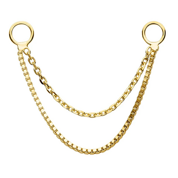 EAR PIERCING CHAIN IN SOLID GOLD