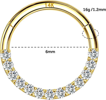 HOOP RING PIERCING IN SOLID GOLD