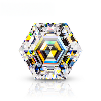 DIAMANT EN MOISSANITE TAILLÉ HEXAGONAL