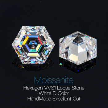 DIAMANT EN MOISSANITE TAILLÉ HEXAGONAL