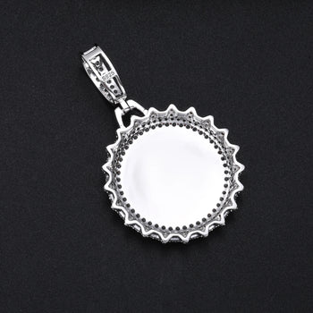 MOISSANITE BOTTLE CAP DRIP PENDANT IN STERLING SILVER