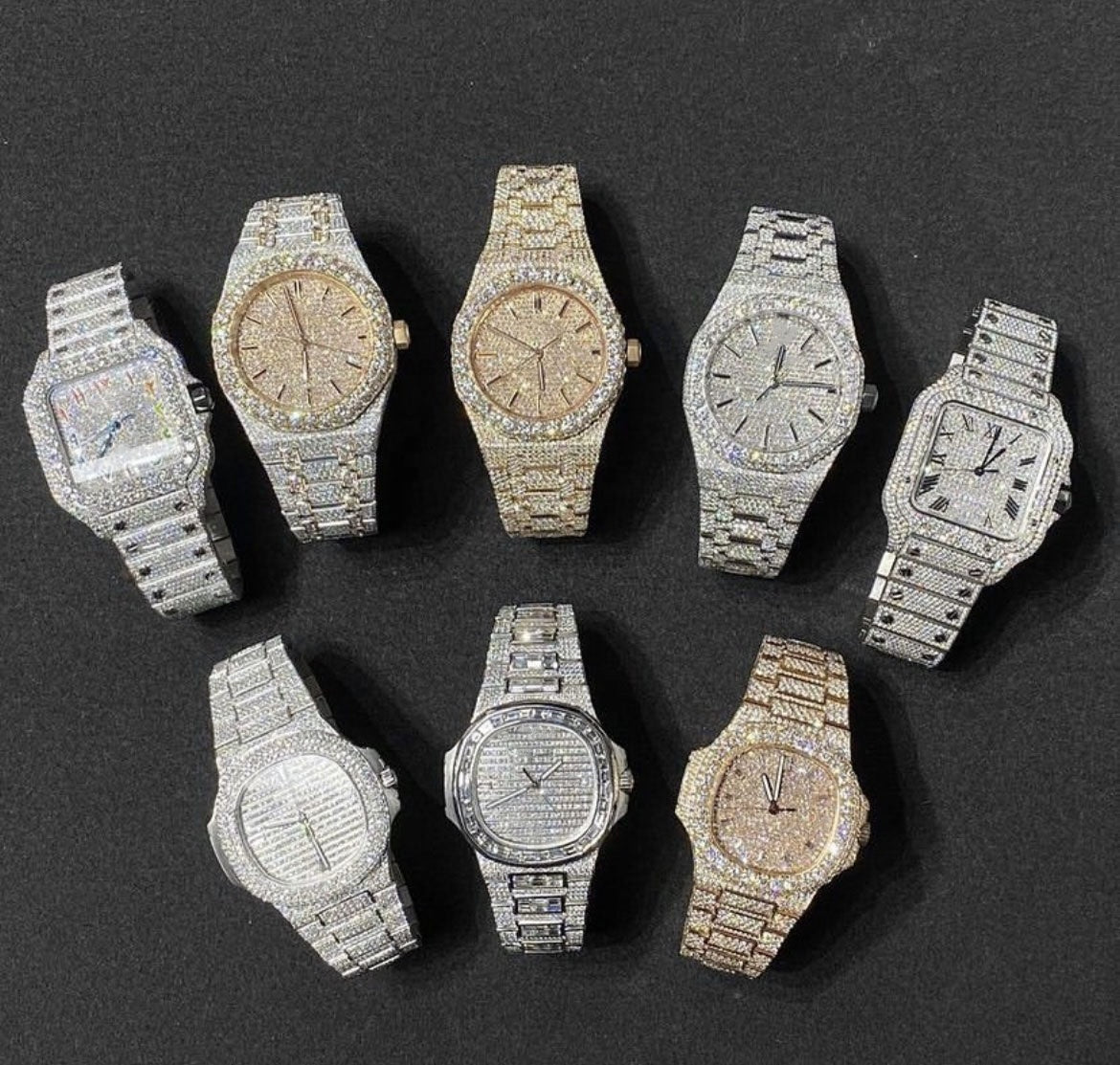 ICED OUT HIP HOP MOISSANITE DIAMOND WATCHES