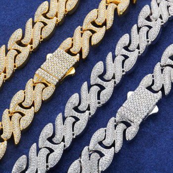 BRACELET ET COLLIER EN ARGENT MASSIF ET MISSANITE H À MAILLE INFINIE 