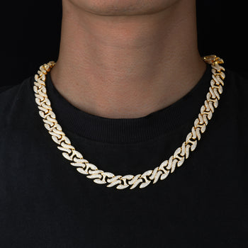 BRACELET ET COLLIER EN ARGENT MASSIF ET MISSANITE H À MAILLE INFINIE 