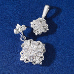 ICED OUT MOISSANITE DIAMOND IRIS PENDANT IN STERLING SILVER