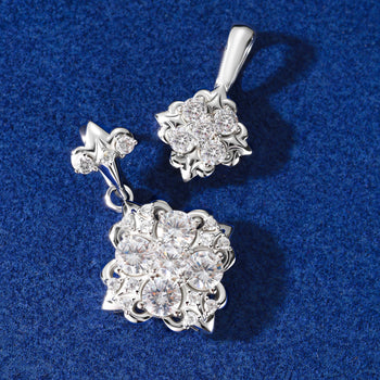Pendentif iris en moissanite serti de diamants et monté sur argent sterling 