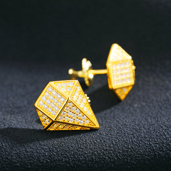 MOISSANITE DIAMOND SHAPE EARRINGS IN STERLING SILVER - IVORY & EBONY