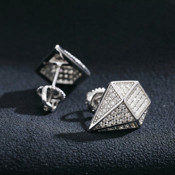 MOISSANITE DIAMOND SHAPE EARRINGS IN STERLING SILVER - IVORY & EBONY