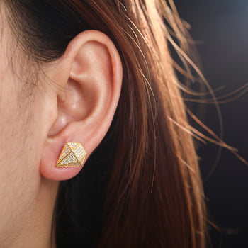 MOISSANITE DIAMOND SHAPE EARRINGS IN STERLING SILVER - IVORY & EBONY