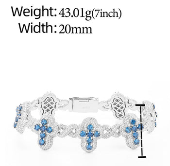 ICED OUT MOISSANITE INFINITE CROSS BRACELET IN STERLING SILVER