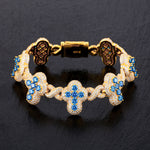 ICED OUT MOISSANITE INFINITE CROSS BRACELET IN STERLING SILVER