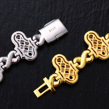 ICED OUT MOISSANITE INFINITE CROSS BRACELET IN STERLING SILVER